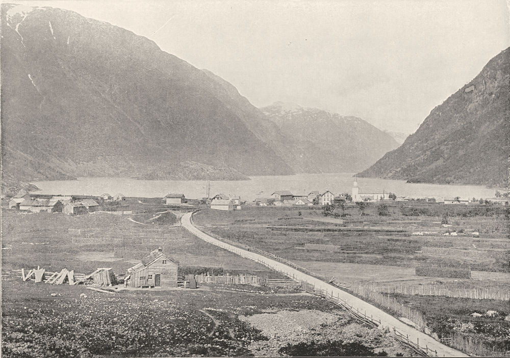 NORWAY. Odde- General View of Odde 1895 old antique vintage print picture